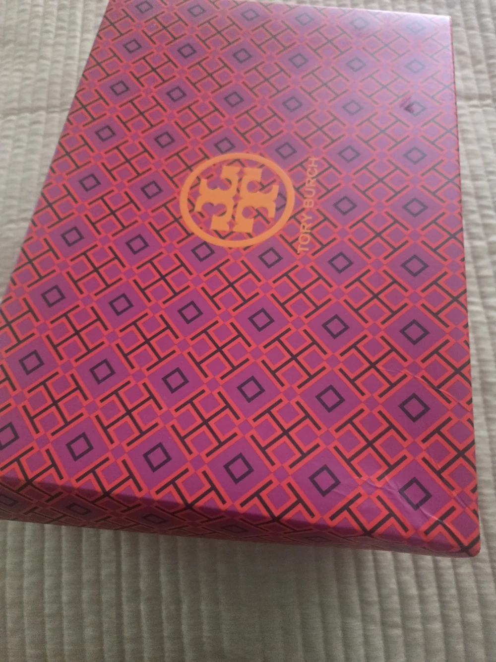 Tory Burch Black Leather Bump with Gold Logo Medallion